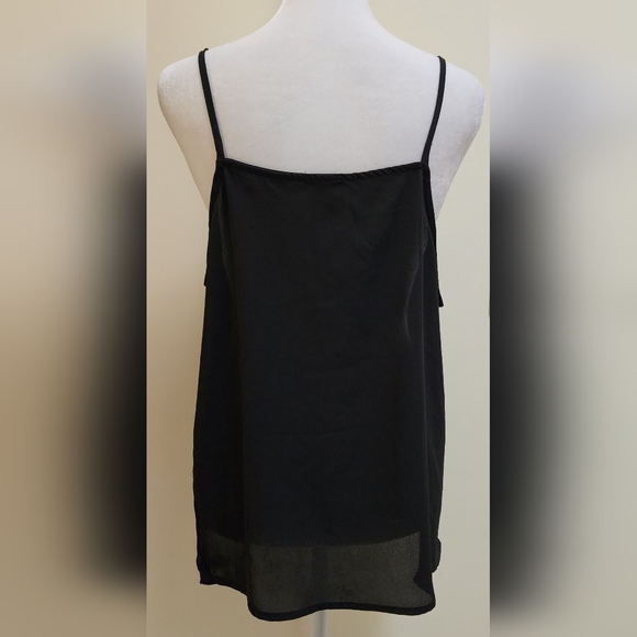Black Lace Up Camisole Cami Tank Top Women's Size Medium - Picture 2 of 6